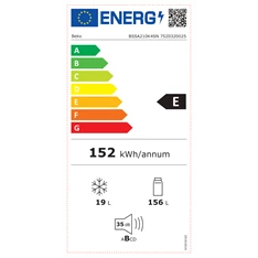 Beko BSSA210K4SN beépíthető egyajtós hűtőszekrény