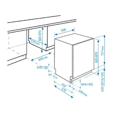 Beko DIN35320 beépíthető 13 terítékes mosogatógép
