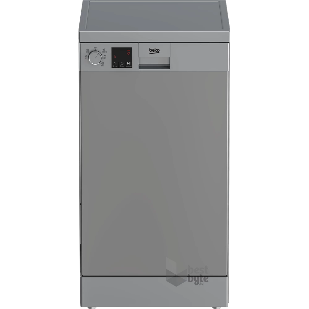 Beko DVS05024S ezüst, programok száma: 5, keskeny szabadonálló, 10 terítékes mosogatógép 