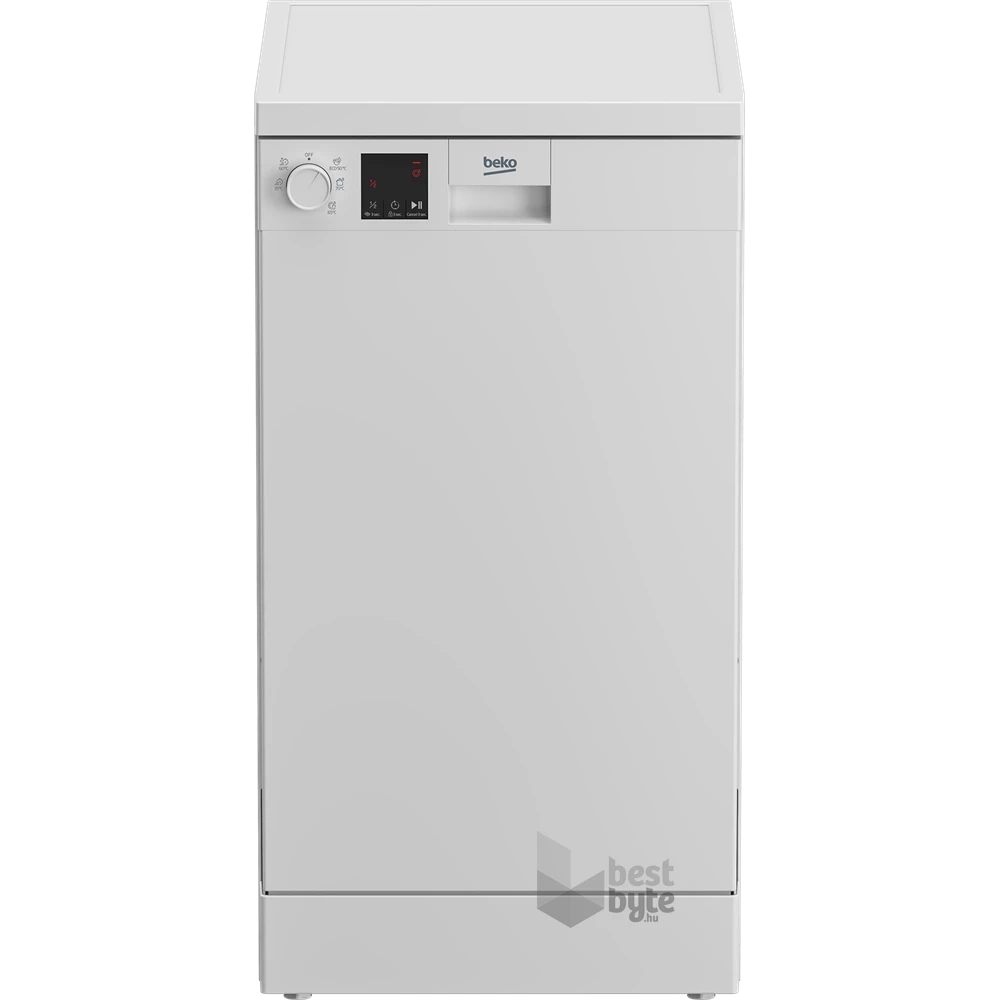 Beko DVS05024W fehér, programok száma: 5, keskeny szabadonálló, 10 terítékes mosogatógép 