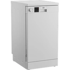 Beko DVS05024W fehér, programok száma: 5, keskeny szabadonálló, 10 terítékes mosogatógép 