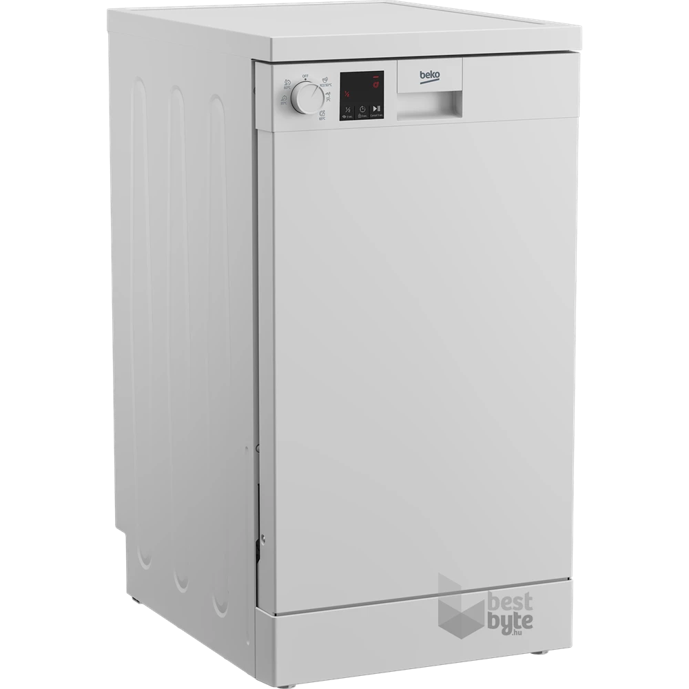 Beko DVS05024W fehér, programok száma: 5, keskeny szabadonálló, 10 terítékes mosogatógép 