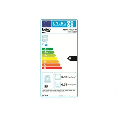 Beko FSM57000GW fehér, szabadonálló, kerámialapos, elektromos, főzőzóna: 4, sütő:55L, grill, tűzhely