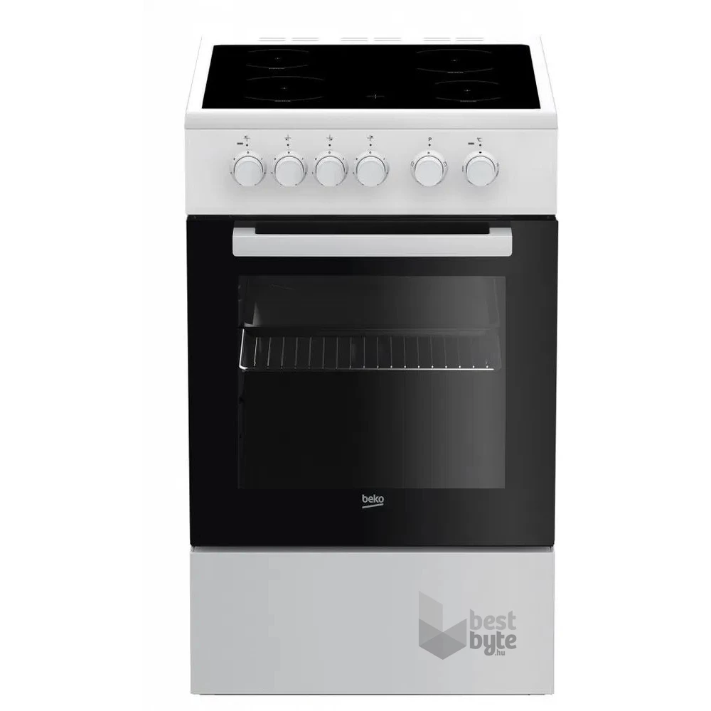 Beko FSM57000GW fehér, szabadonálló, kerámialapos, elektromos, főzőzóna: 4, sütő:55L, grill, tűzhely