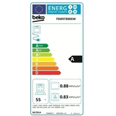 Beko FSM57300GW fehér, szabadonálló, kerámialapos, elektromos, főzőzóna: 4, sütő:55L, grill, tűzhely (Újszerű)
