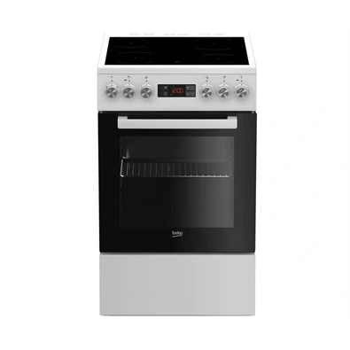 Beko FSM57300GW fehér, szabadonálló, kerámialapos, elektromos, főzőzóna: 4, sütő:55L, grill, tűzhely (Újszerű)