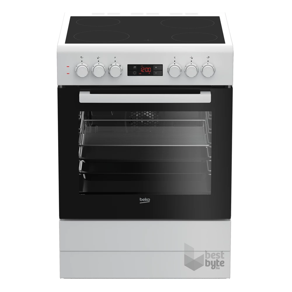 Beko FSM67300GWS fehér, szabadonálló, kerámialapos, elektromos, főzőzóna: 4, sütő:72L, grill, tűzhely