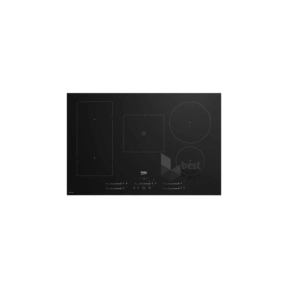 Beko HII85770UFT fekete, beépíthető, indukciós, főzőzóna: 5, beépíthető méret: 75cm, főzőlap