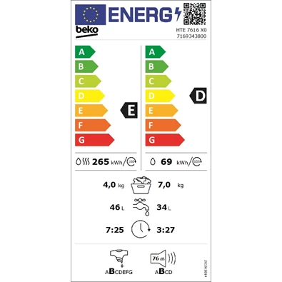 Beko HTE 7616 X0 mosó-szárítógép