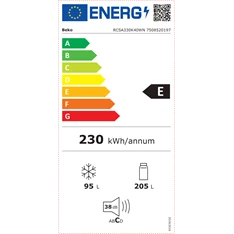 Beko RCSA330K40WN alulfagyasztós hűtőszekrény