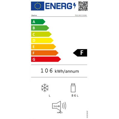 Beko TS190330N egyajtós hűtőszekrény