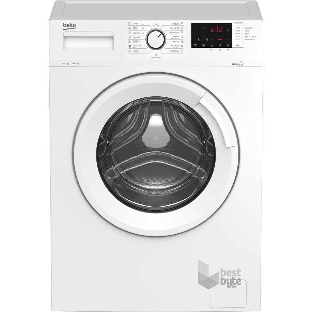 Beko WUE 6512 XWST fehér, elöltöltős, keskeny, max.1000ford., 6 kg, mosógép