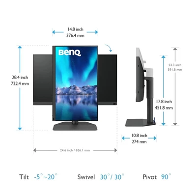 BenQ 27" SW272Q QHD IPS HDMI/DP/USB monitor