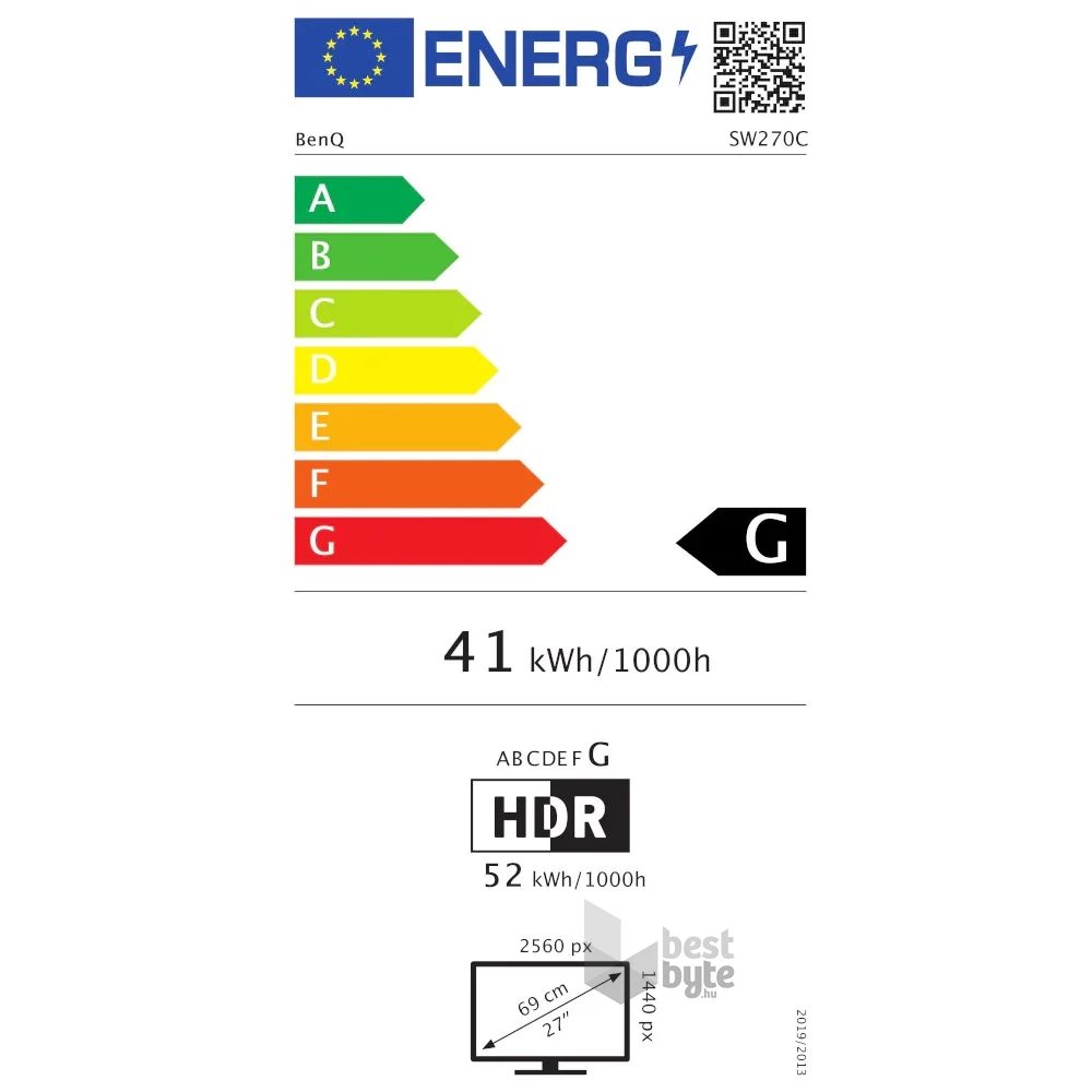 Benq 27" SW270C QHD IPS HDMI/DP/USB Adobe RGB fotográfus monitor