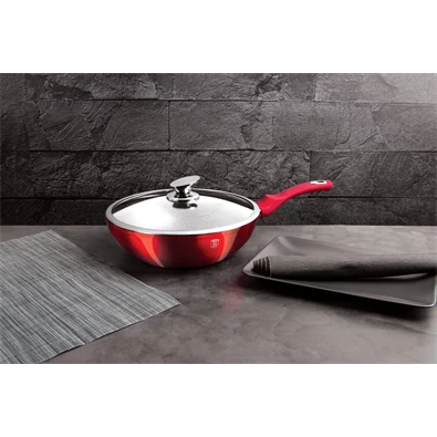 Berlinger Haus BH/1265N Metallic Line Burgundy Edition 28 cm fedővel, wok