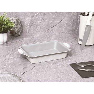 Berlinger Haus BH/7649 szatén szürke 40 cm, mély hosszúkás sütőtepsi szilikon fogóval
