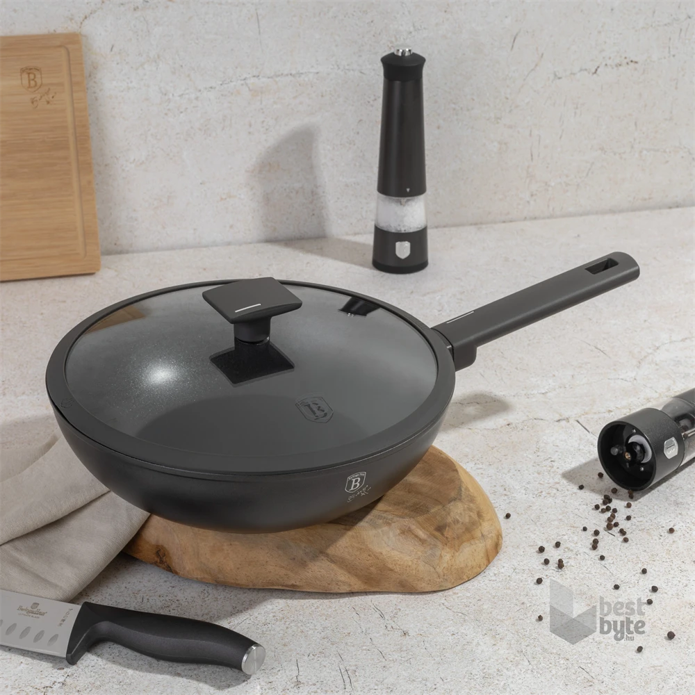 Berlinger Haus BH/8124 Antracit Collection 28 cm wok serpenyő fedővel