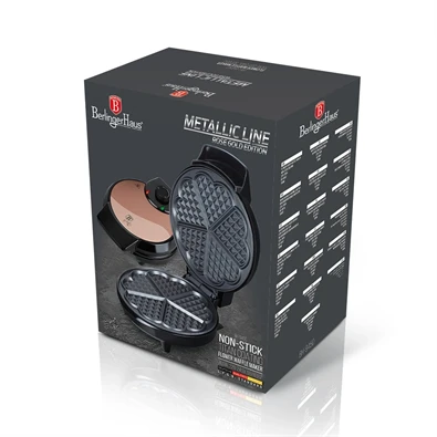 Berlinger Haus BH/9450 Metallic Line Rose Gold Edition rózsaarany- fekete virág alakú gofrisütő