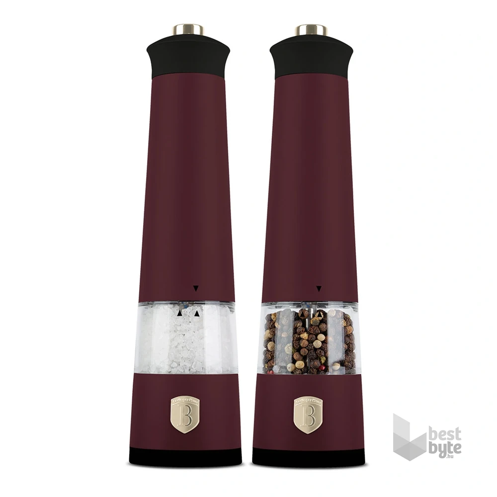 Berlinger Haus BH/9555 Leonardo Collection matt bordó 2 részes elektromos só- és borsőrlő