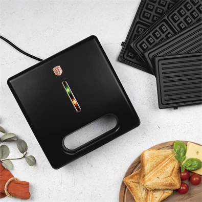 Berlinger Haus BH/9586 Black Rose Collection 3in1 fekete szendvics-, grill- és gofrisütő
