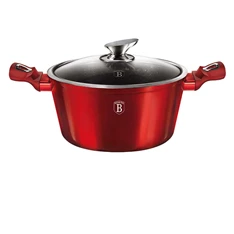 Berlinger Haus BH/1256N 2,5L Metallic Line Burgundy Edition 20 cm fedővel, burgundi lábas