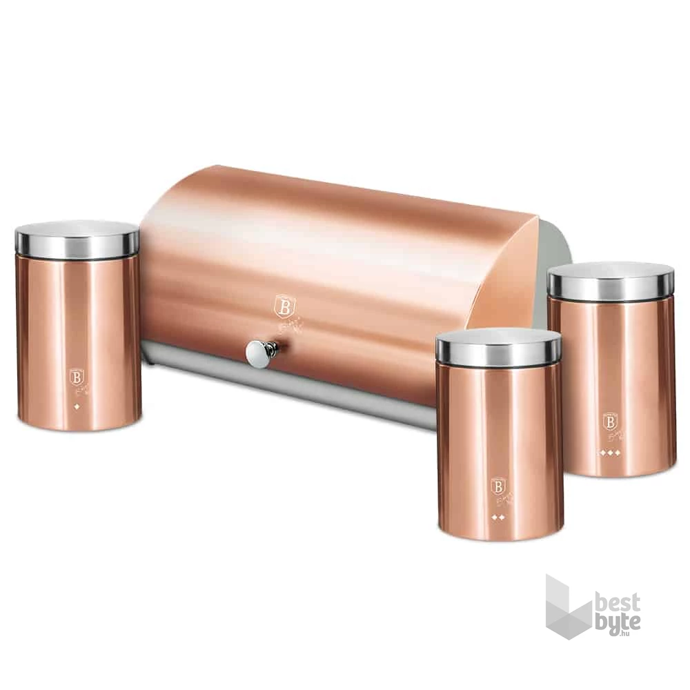 Berlinger Haus BH/6730 rózsaarany 3 részes tároló szettel, kenyértartó