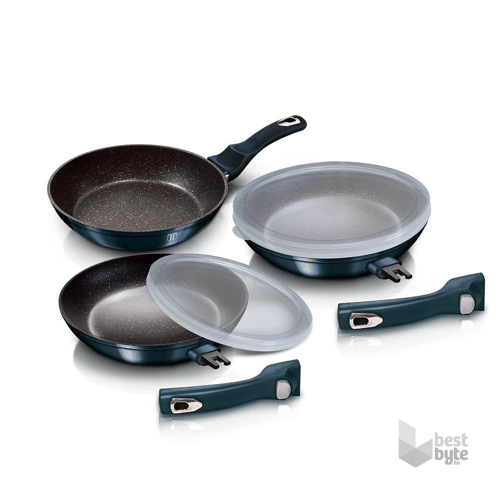 Berlinger Haus BH/7056 Metallic Line Aquamarine Edition 5 részes serpenyő szett levehető nyéllel