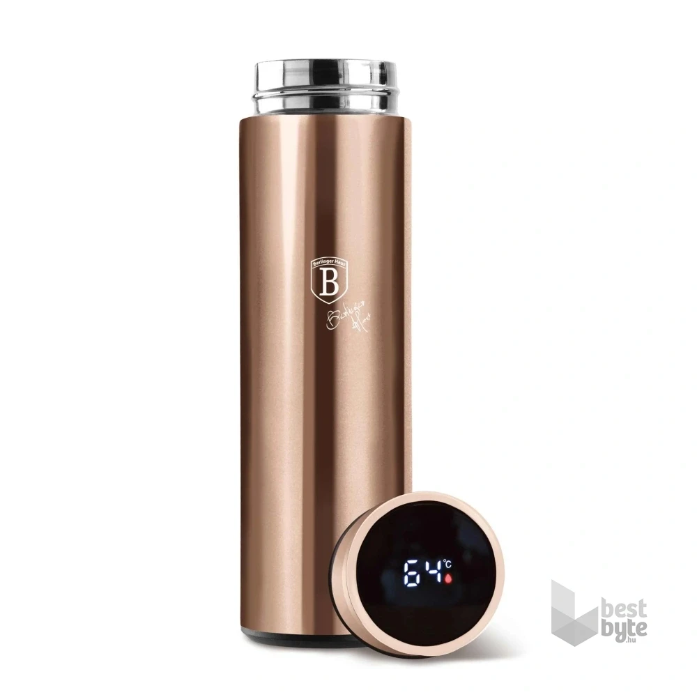 Berlinger Haus BH/7954A Metallic Line Rose Gold Edition LED-es hőfok kijelzővel, 500 ml  rózsaarany ivópalack