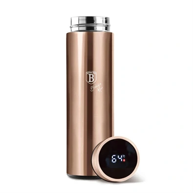 Berlinger Haus BH/7954A Metallic Line Rose Gold Edition LED-es hőfok kijelzővel, 500 ml  rózsaarany ivópalack