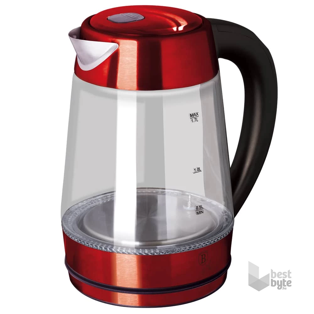 Berlinger Haus BH/9128 Metallic Line Burgundy Edition 1,7 L-es burgundi üveg vízforraló