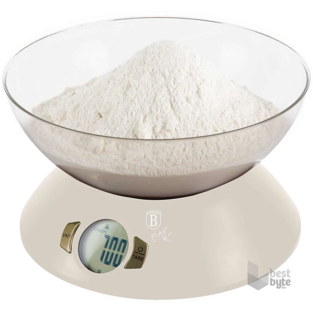 Berlinger Haus BH/9617 Sahara Collection 5 kg kapacitású matt krém tálas konyhai mérleg