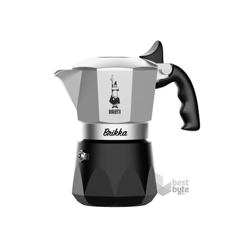 Bialetti Brikka ezüst-fekete 2 személyes kotyogós kávéfőző