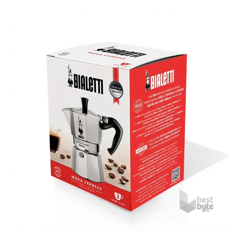 Bialetti Moka Express inox 6 személyes kotyogós kávéfőző