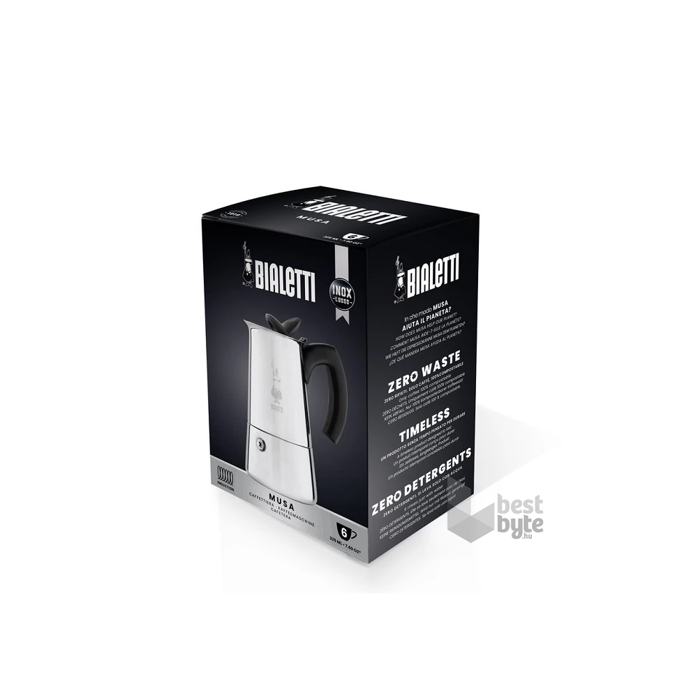 Bialetti Musa inox  4 személyes kotyogós kávéfőző