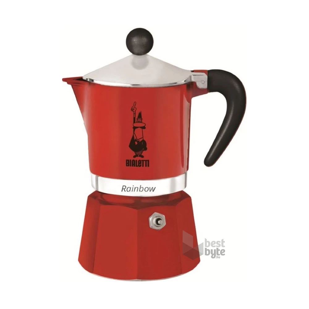 Bialetti Rainbow piros 6 személyes kotyogós kávéfőző