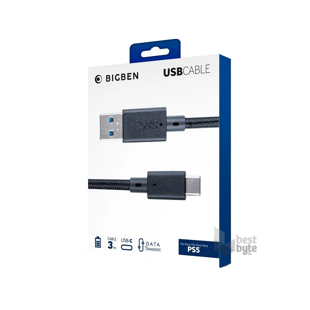 BigBen 2807138 3m PS5 USB kábel