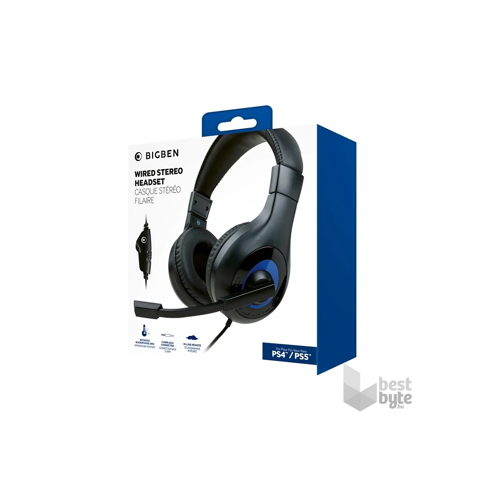 BigBen 2807364 V1 PS4/PS5 sztereo fekete gamer headset