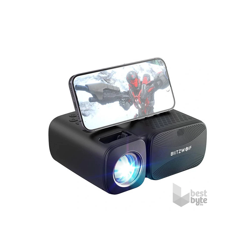 BlitzWolf BW-V3 Wi-Fi + Bluetooth fekete mini LED projektor