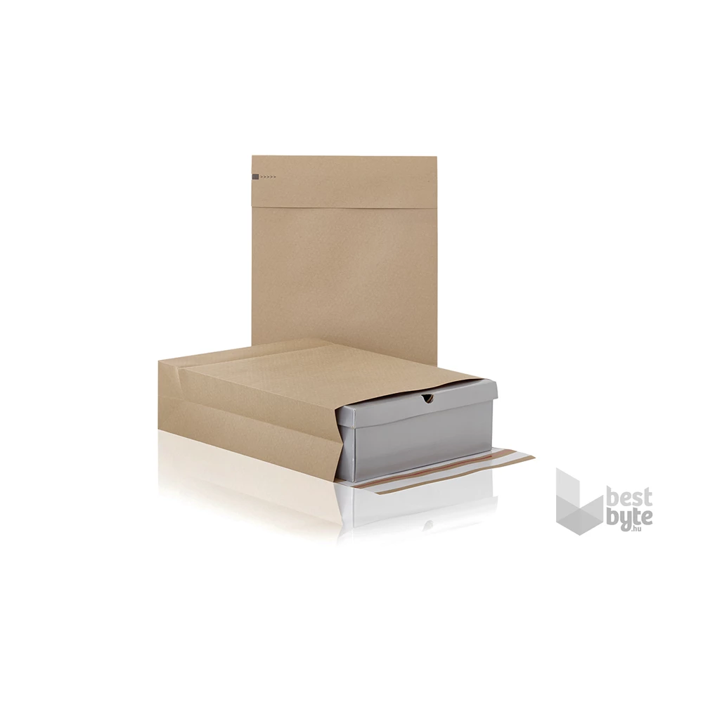 Bong E-Green L 400x500x100+100mm 100db kraft csomagküldő tasak