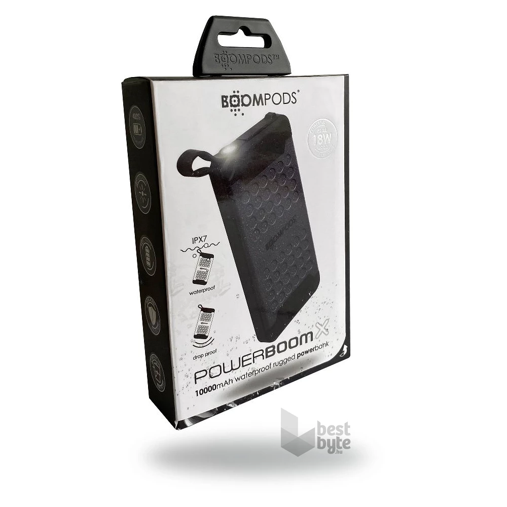 Boompods Powerboom X Waterproof szürke 10 000 mAh vízálló powerbank
