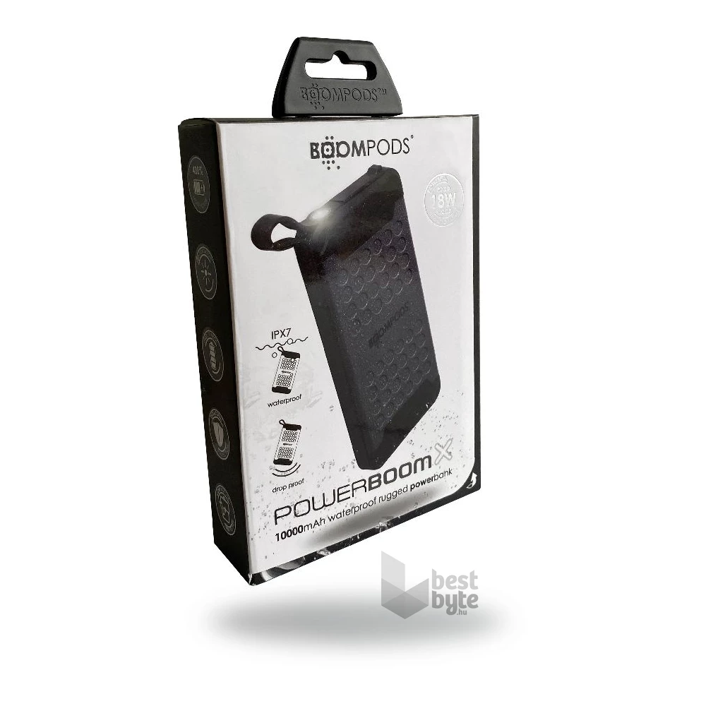 Boompods Powerboom X Waterproof szürke 10 000 mAh vízálló powerbank