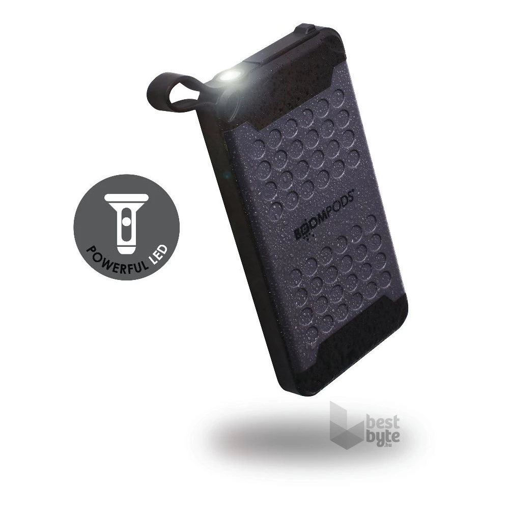 Boompods Powerboom X Waterproof szürke 10 000 mAh vízálló powerbank