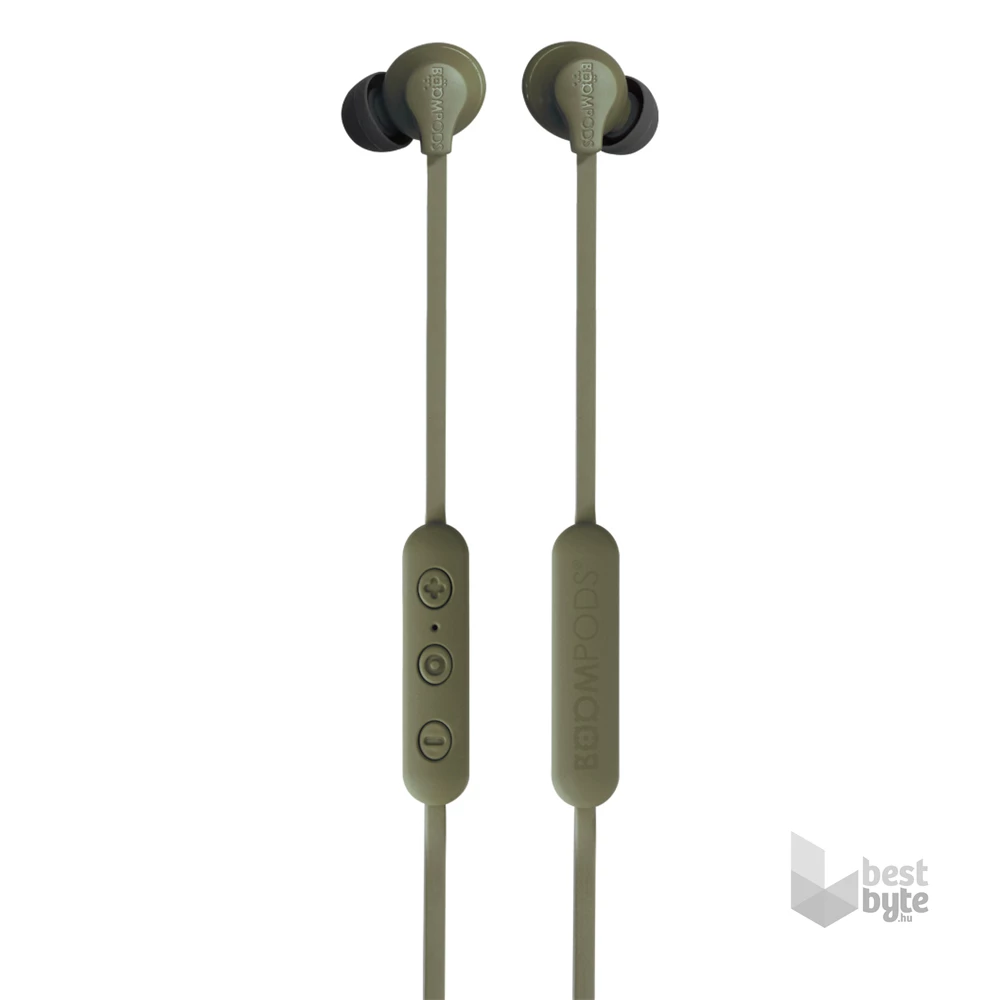 Boompods Sportline katonai zöld vezeték nélküli bluetooth fülhallgató