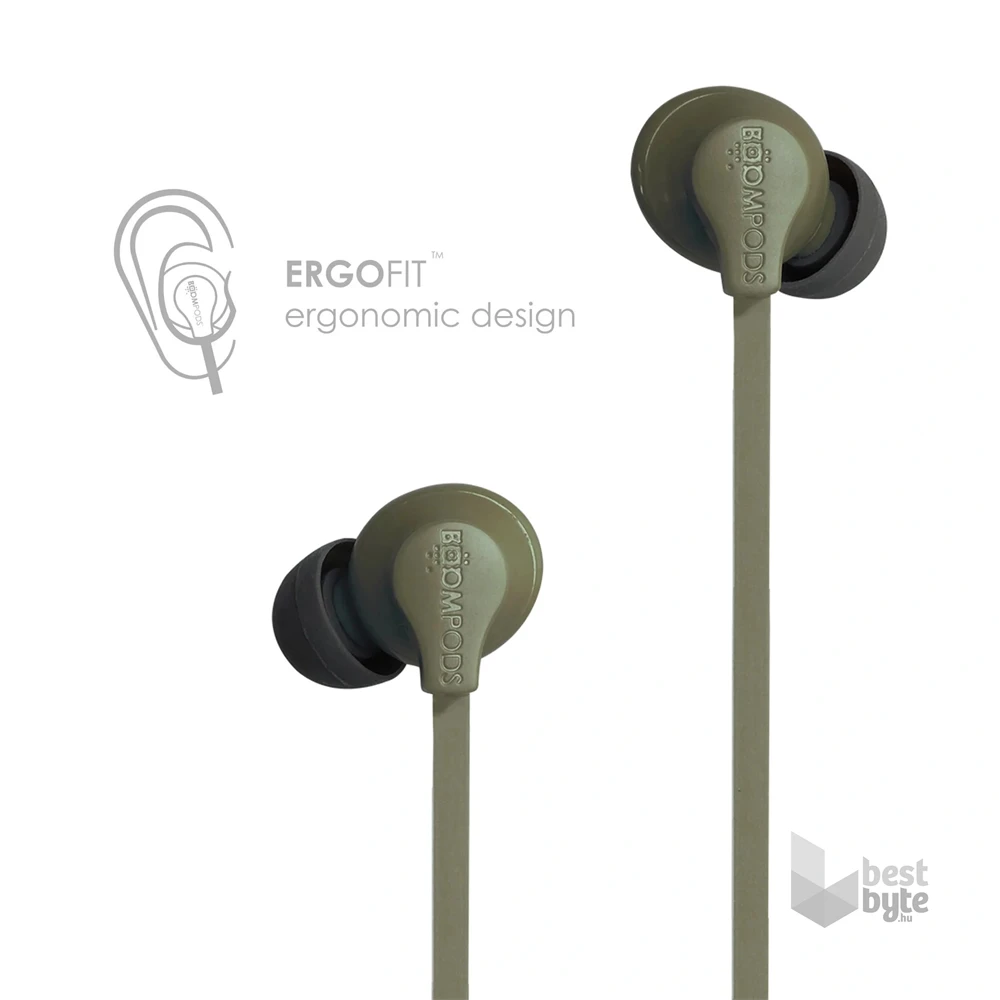 Boompods Sportline katonai zöld vezeték nélküli bluetooth fülhallgató