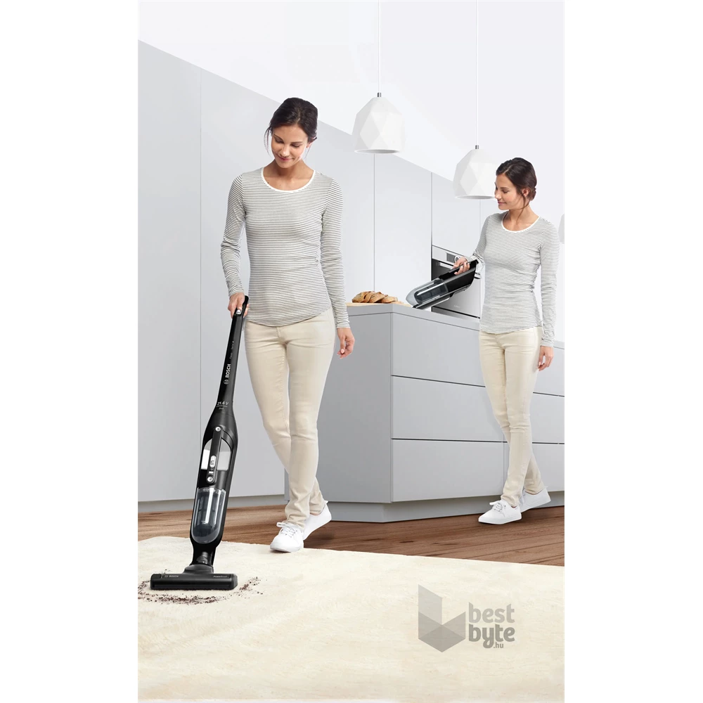 Bosch BBH32101 Flexxo 2 az 1-ben éjfekete akkumulátoros álló porszívó