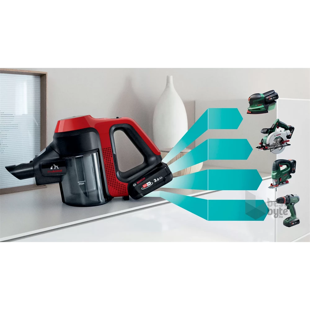 Bosch BBS711ANM Unlimited 7 ProAnimal vörös akkumulátoros álló porszívó