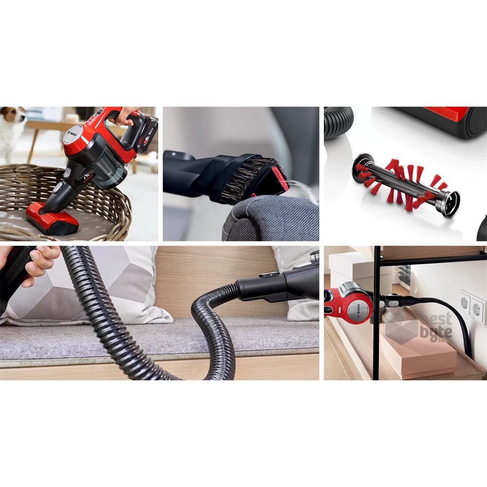 Bosch BBS711ANM Unlimited 7 ProAnimal vörös akkumulátoros álló porszívó