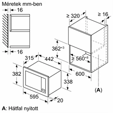 Bosch BFL623MB3 800W 20L fekete beépíthető mikrohullámú sütő