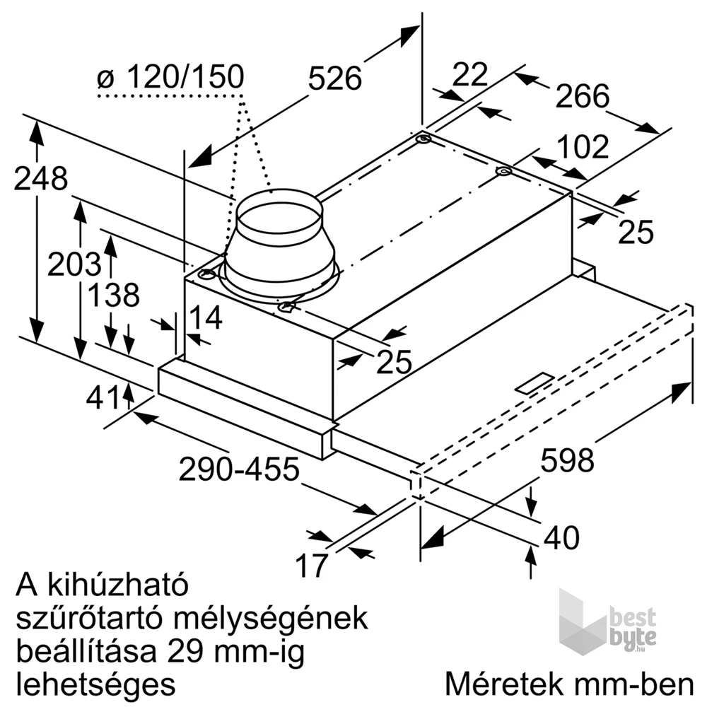 Bosch DFL064W53 kihúzható páraelszívó