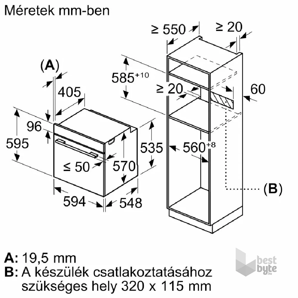 Bosch HBA272BB0 fekete, beépíthető, sütőtér: 71L, légkeverés, sütő